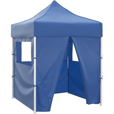Tente pliable bleu acier 2x2m avec 4 parois Tente pliable bleu acier 2x2m avec 4 parois