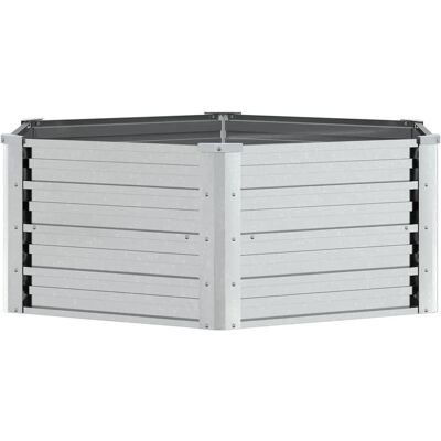 vidaXL Lit surélevé de jardin 129x45 cm Acier galvanisé Argenté vidaXL Lit surélevé de jardin 129x45 cm Acier galvanisé Argenté