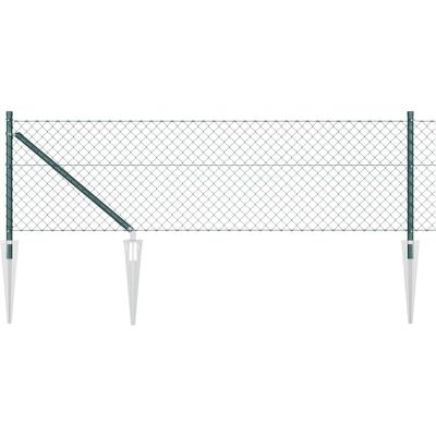 vidaXL Clôture en maillons avec pointes 25 x 0,4 m Vert Maille vidaXL Clôture en maillons avec pointes 25 x 0,4 m Vert Maille