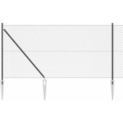 vidaXL Clôture en maillons avec pointes 10 x 1 m Gris Maille vidaXL Clôture en maillons avec pointes 10 x 1 m Gris Maille