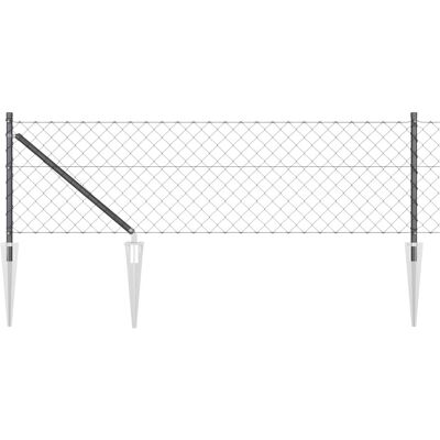 vidaXL Clôture en treillis avec pointes 10 x 0,6 m Gris Maille vidaXL Clôture en treillis avec pointes 10 x 0,6 m Gris Maille