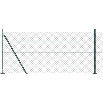 vidaXL Clôture en treillis avec base en béton 1 x 25 m Vert Maille vidaXL Clôture en treillis avec base en béton 1 x 25 m Vert Maille