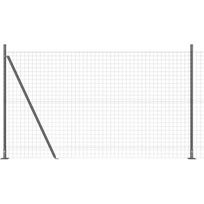 vidaXL Clôture Euro avec Base en Béton 10 x 1,5 m Gris Maille vidaXL Clôture Euro avec Base en Béton 10 x 1,5 m Gris Maille