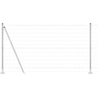 vidaXL Clôture Euro Extérieure avec Base en Béton 25 x 1,2 m Argenté vidaXL Clôture Euro Extérieure avec Base en Béton 25 x 1,2 m Argenté