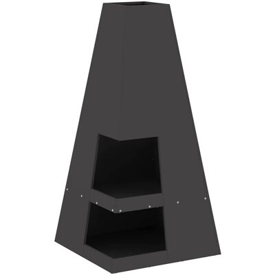 Cheminée en acier noir en forme de pyramide - vidaXL Cheminée en acier noir en forme de pyramide - vidaXL