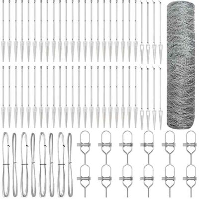 vidaXL Clôture hexagonale avec poteau 100 x 1 m Acier galvanisé Maille vidaXL Clôture hexagonale avec poteau 100 x 1 m Acier galvanisé Maille