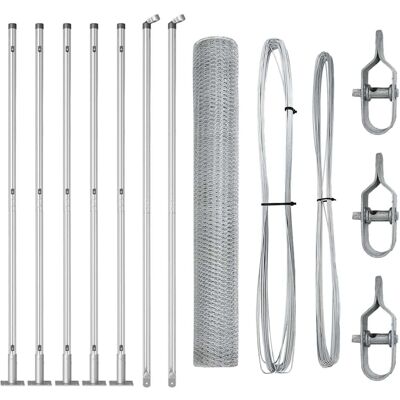vidaXL Clôture hexagonale avec base en béton 10 x 1,2 m Argenté Maille vidaXL Clôture hexagonale avec base en béton 10 x 1,2 m Argenté Maille