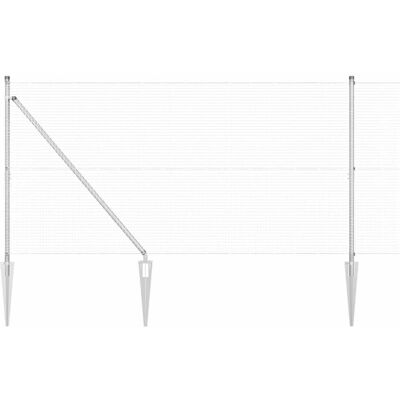 Ensemble Clôture en Acier Galvanisé Vidaxl - 7 Poteaux 1,2x10 m Ensemble Clôture en Acier Galvanisé Vidaxl - 7 Poteaux 1,2x10 m