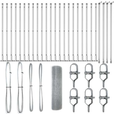 Kit Clôture en Acier Galvanisé vidaXL - 13 Poteaux 0.5x50m - Résistant aux Intempéries Kit Clôture en Acier Galvanisé vidaXL - 13 Poteaux 0.5x50m - Résistant aux Intempéries