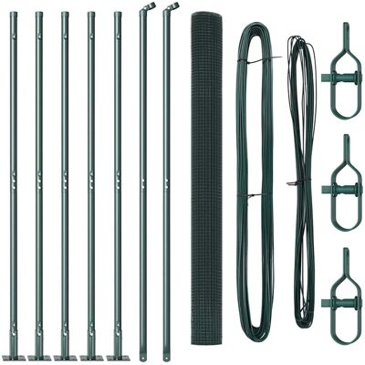 Clôture de Jardin vidaXL 7 Poteaux Vert 1.5x10 m Métal Durable Clôture de Jardin vidaXL 7 Poteaux Vert 1.5x10 m Métal Durable