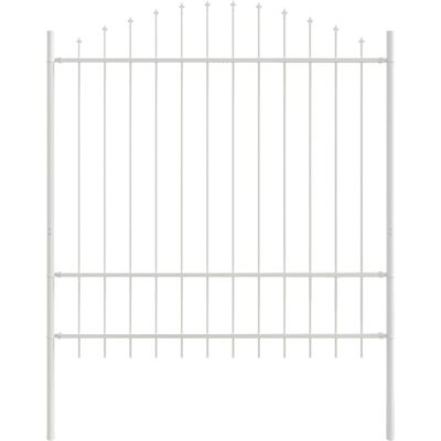 Clôture de Jardin VidaXL avec Partie Supérieure en Arc Blanc 1,7x1,75 m en Acier Clôture de Jardin VidaXL avec Partie Supérieure en Arc Blanc 1,7x1,75 m en Acier