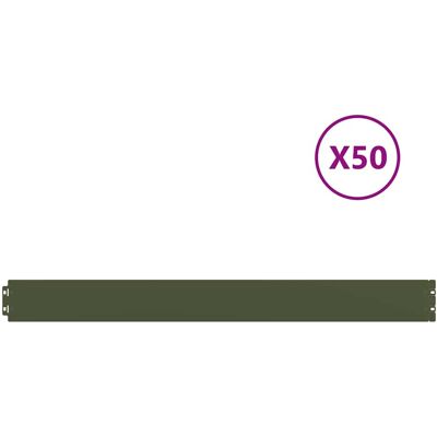 vidaxl - Bordure Jardin 50 pcs Acier Laminé à Froid Olive 10x103 cm vidaxl - Bordure Jardin 50 pcs Acier Laminé à Froid Olive 10x103 cm