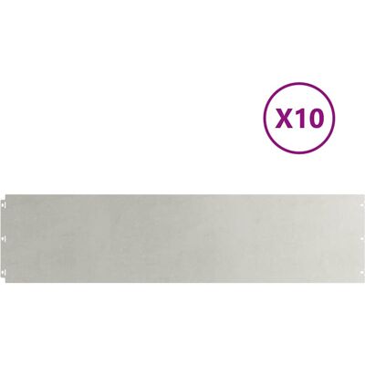 vidaXL Bordure en acier inoxydable - 10 pcs 25x103 cm vidaXL Bordure en acier inoxydable - 10 pcs 25x103 cm
