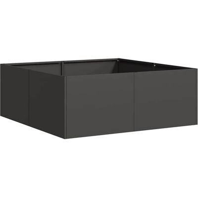 vidaXL Pot de Fleurs en Acier Noir 80x80x30cm - Extérieur vidaXL Pot de Fleurs en Acier Noir 80x80x30cm - Extérieur