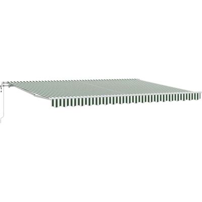 vidaXL Auvent rétractable Vert et blanc 450 × 350 cm vidaXL Auvent rétractable Vert et blanc 450 × 350 cm