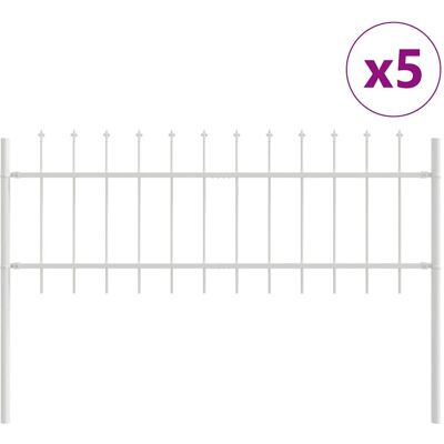 Clôture de jardin Vidaxl avec pointes blanches 8,5x0,6 m en acier Clôture de jardin Vidaxl avec pointes blanches 8,5x0,6 m en acier