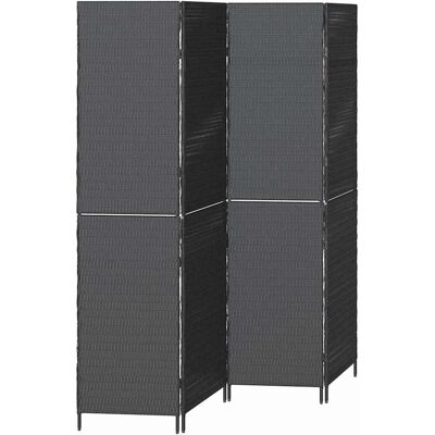 vidaXL Paravent 4 panneaux noir 195x180 cm - Paravent vidaXL Paravent 4 panneaux noir 195x180 cm - Paravent
