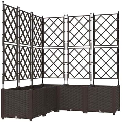 Jardinière avec Treillis vidaXL 5 pcs Marron 120x120x143 cm Jardinière avec Treillis vidaXL 5 pcs Marron 120x120x143 cm