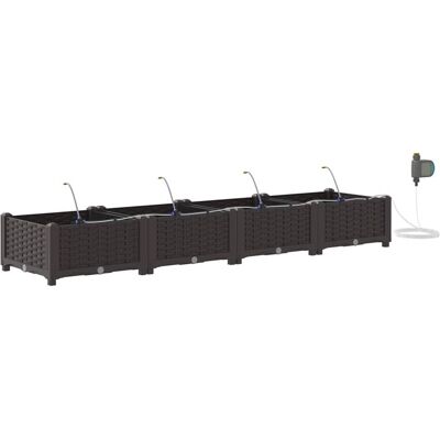 VidaXL Jardinières avec Système d'Irrigation 4 pcs Marron VidaXL Jardinières avec Système d'Irrigation 4 pcs Marron