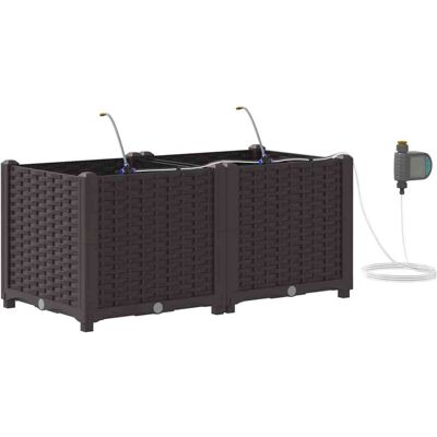 Pots de Jardin Vidaxl Auto-irrigation 2 pcs Marron Pots de Jardin Vidaxl Auto-irrigation 2 pcs Marron