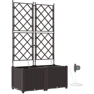 Vase de jardin Vidaxl avec système d'arrosage résistant aux UV Motif en rotin élégant - Jardinières Vase de jardin Vidaxl avec système d'arrosage résistant aux UV Motif en rotin élégant - Jardinières