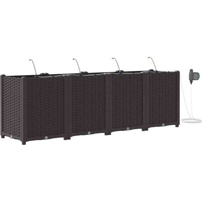 Vidaxl - Jardinières avec Système d'Irrigation Automatique 4 pièces Marron Vidaxl - Jardinières avec Système d'Irrigation Automatique 4 pièces Marron