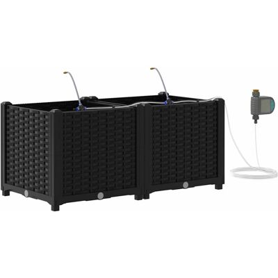 VidaXl Jardinière avec Système d'Arrosage - 80x40x37.5 cm - Jardinière de Jardin VidaXl Jardinière avec Système d'Arrosage - 80x40x37.5 cm - Jardinière de Jardin