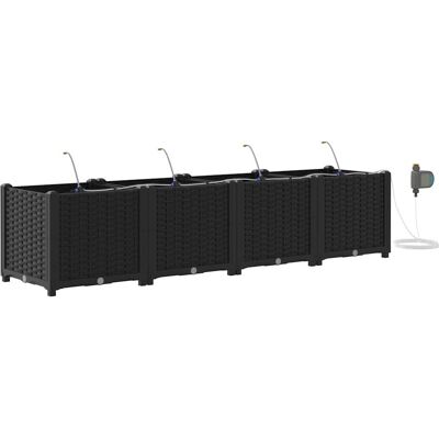 Vidaxl Pot de jardin noir avec système d'irrigation Vidaxl Pot de jardin noir avec système d'irrigation