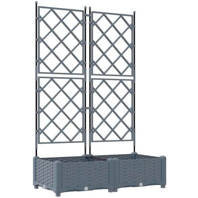 Pot de Jardin avec Treillis Vidaxl 2 pcs Gris Clair 80x40x125.5 cm Pot de Jardin avec Treillis Vidaxl 2 pcs Gris Clair 80x40x125.5 cm