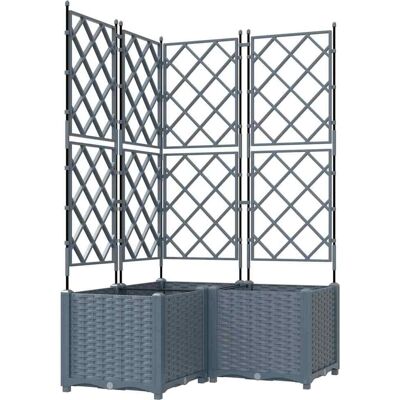 vidaXL Pot de jardin avec treillis - Pot avec support à plantes vidaXL Pot de jardin avec treillis - Pot avec support à plantes