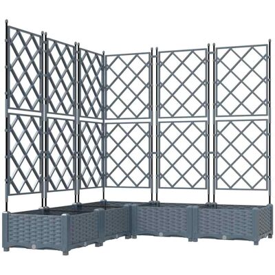 Pots de Jardin avec Treillis Vidaxl 5 pcs Gris Clair 120x120x125.5 cm Pots de Jardin avec Treillis Vidaxl 5 pcs Gris Clair 120x120x125.5 cm
