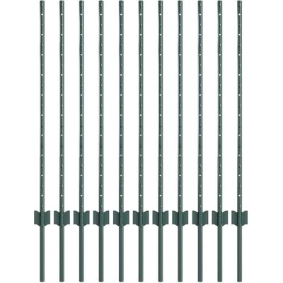 vidaXL Poteau de clôture enchâssé 11 pc Vert 140 cm vidaXL Poteau de clôture enchâssé 11 pc Vert 140 cm