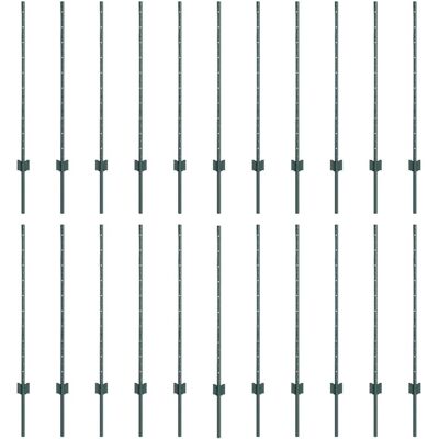vidaXL Poteau de clôture enchâssé 22 pc Vert 140 cm vidaXL Poteau de clôture enchâssé 22 pc Vert 140 cm