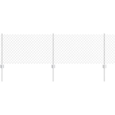 vidaXL Clôture de Jardin 0.6x10 m Acier Argenté avec 10 Poteaux U vidaXL Clôture de Jardin 0.6x10 m Acier Argenté avec 10 Poteaux U