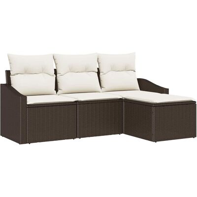 vidaXL Ensemble Canapé de Jardin Marron Modulaire - Mobilier d'Extérieur vidaXL Ensemble Canapé de Jardin Marron Modulaire - Mobilier d'Extérieur