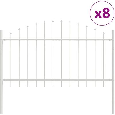 Clôture de jardin blanche Vidaxl 13,6x1m acier sécurité moderne Clôture de jardin blanche Vidaxl 13,6x1m acier sécurité moderne