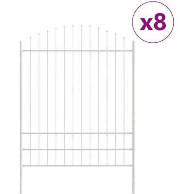 Clôture de jardin blanche Vidaxl avec arche 13,6x2 m en acier Clôture de jardin blanche Vidaxl avec arche 13,6x2 m en acier