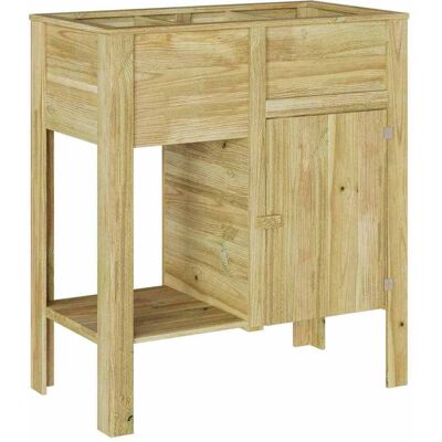vidaXL Jardin haut avec étagère Marron Pinède imprégnée vidaXL Jardin haut avec étagère Marron Pinède imprégnée