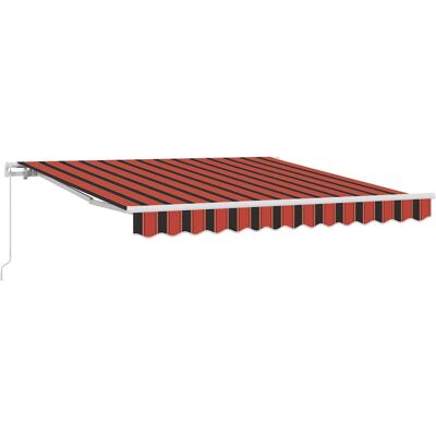 vidaXL Auvent Rétractable Orange et marron 350 x 250 cm vidaXL Auvent Rétractable Orange et marron 350 x 250 cm