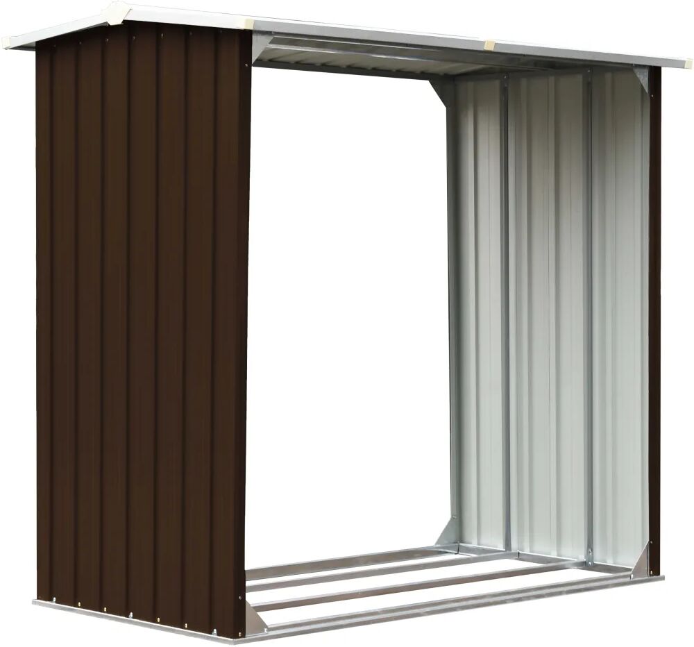 vidaXL Abri de stockage de bois Acier galvanisé 172x91x154 cm Marron