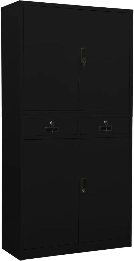 vidaXL Armoire de bureau Noir 90x40x180 cm Acier