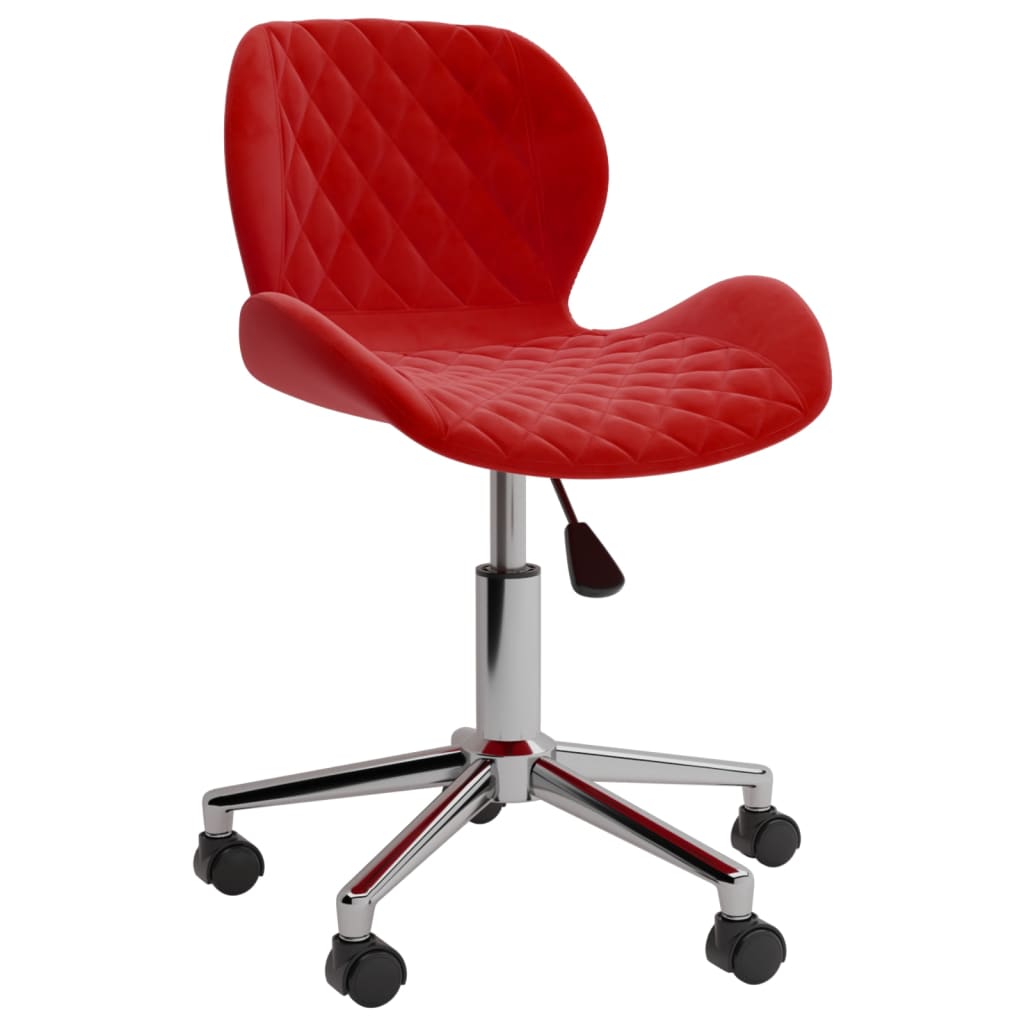 vidaXL Chaise pivotante de bureau Rouge bordeaux Velours