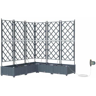 Pots de jardin Vidaxl avec système d'irrigation goutte à goutte - 5 pcs, Gris Clair Pots de jardin Vidaxl avec système d'irrigation goutte à goutte - 5 pcs, Gris Clair