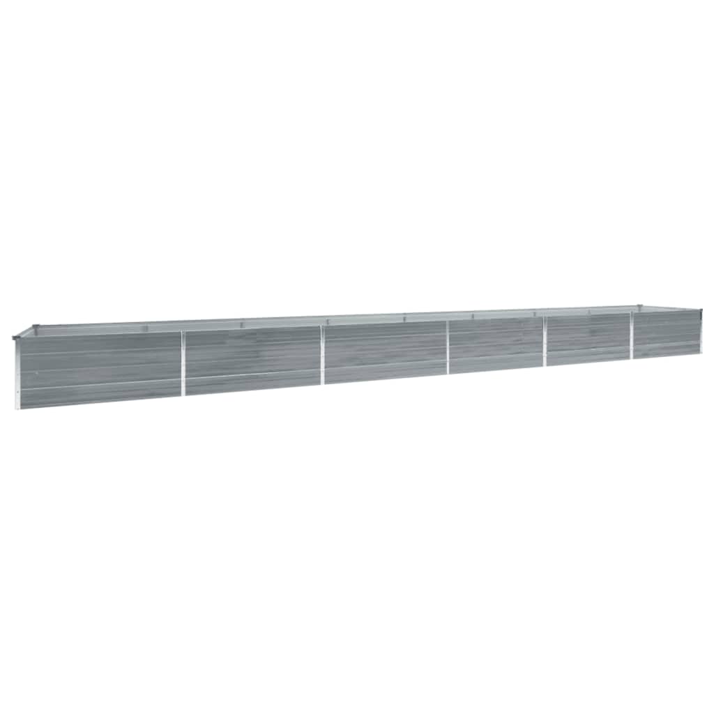 vidaXL Lit surélevé de jardin Acier galvanisé 600x80x45 cm Gris