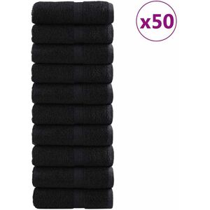 vidaXL Serviette Invité SOLUND 50 pcs Noir 30 x 50 cm 550 gsm vidaXL Serviette Invité SOLUND 50 pcs Noir 30 x 50 cm 550 gsm
