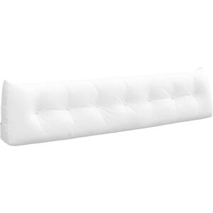 vidaXL Coussin de Dos Blanc 200 x 24 x 50 cm tissu vidaXL Coussin de Dos Blanc 200 x 24 x 50 cm tissu
