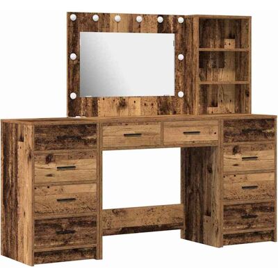 vidaXL Set aus 3 Altes Holz Massivholz Mittel Highboard Rechteckig - Highboard vidaXL Set aus 3 Altes Holz Massivholz Mittel Highboard Rechteckig - Highboard
