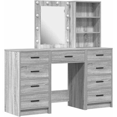 vidaXL Set aus 3 Grau Sonoma Spanplatte Mittel Highboard Rechteckig - Highboard vidaXL Set aus 3 Grau Sonoma Spanplatte Mittel Highboard Rechteckig - Highboard
