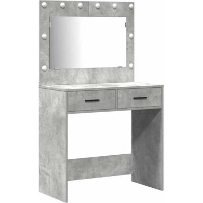 vidaXL Ensemble avec 2 meubles de maquillage en béton gris MDF 80 cm - Coiffeuse Grise vidaXL Ensemble avec 2 meubles de maquillage en béton gris MDF 80 cm - Coiffeuse Grise