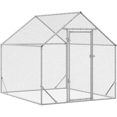 vidaXL Cage à poules Argent 200 x 170 x 177 cm Acier galvanisé vidaXL Cage à poules Argent 200 x 170 x 177 cm Acier galvanisé